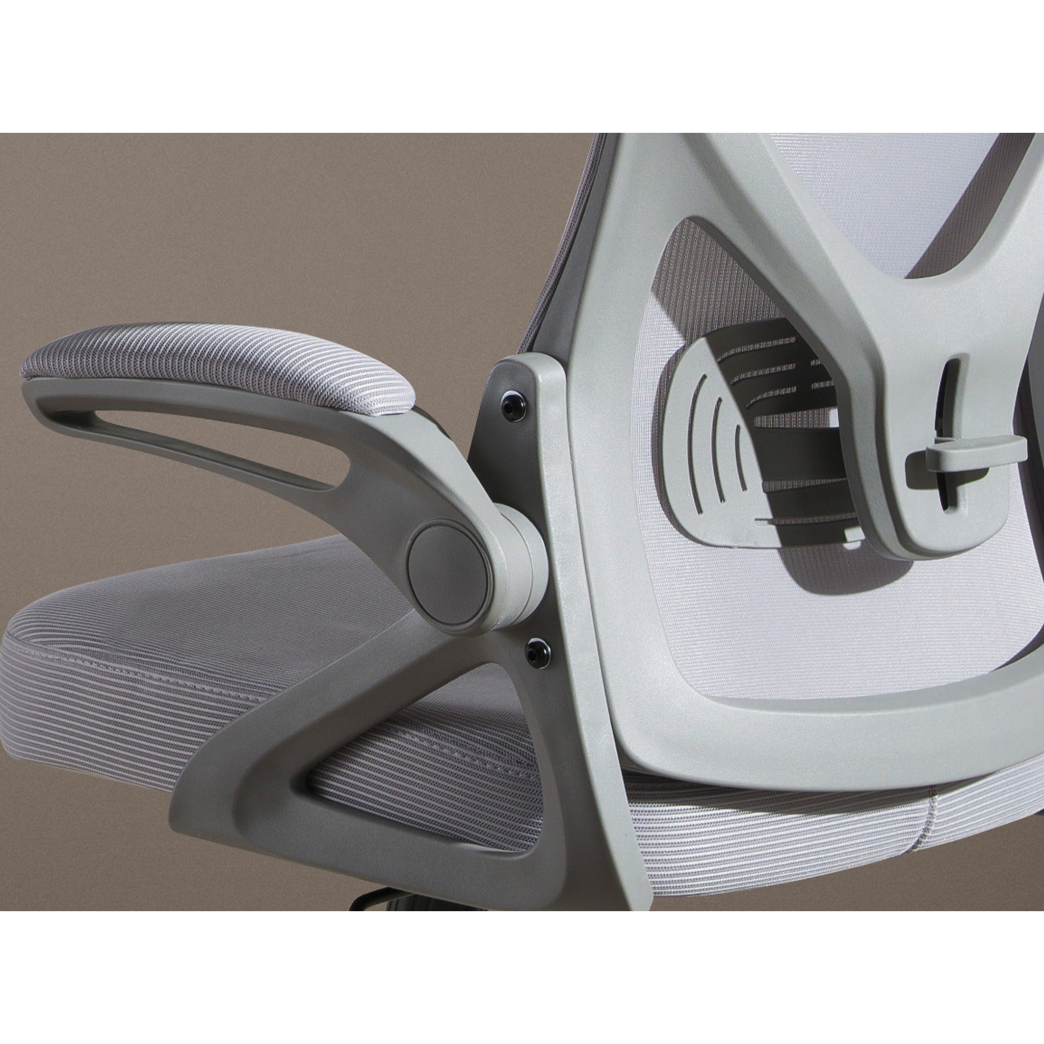 Silla Angel Cerdá oficina giratoria con asiento y respaldo tapizado en tela gris 63x62x119cm