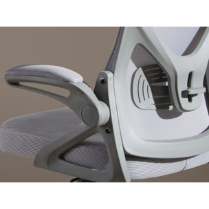 Silla Angel Cerdá oficina giratoria con asiento y respaldo tapizado en tela gris 63x62x119cm