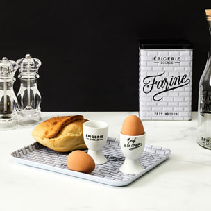 Coquetier - HOME DECO FACTORY - Bistrot - Design - Noir et Blanc
