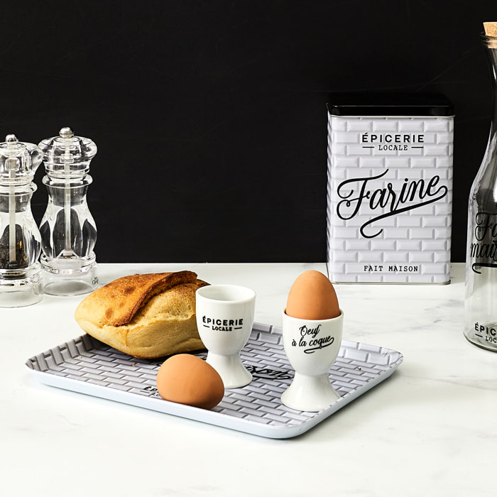 Coquetier - HOME DECO FACTORY - Bistrot - Design - Noir et Blanc