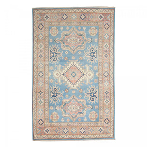 Tapis salon géométrique, laine naturelle, noué à la main, IREDITO