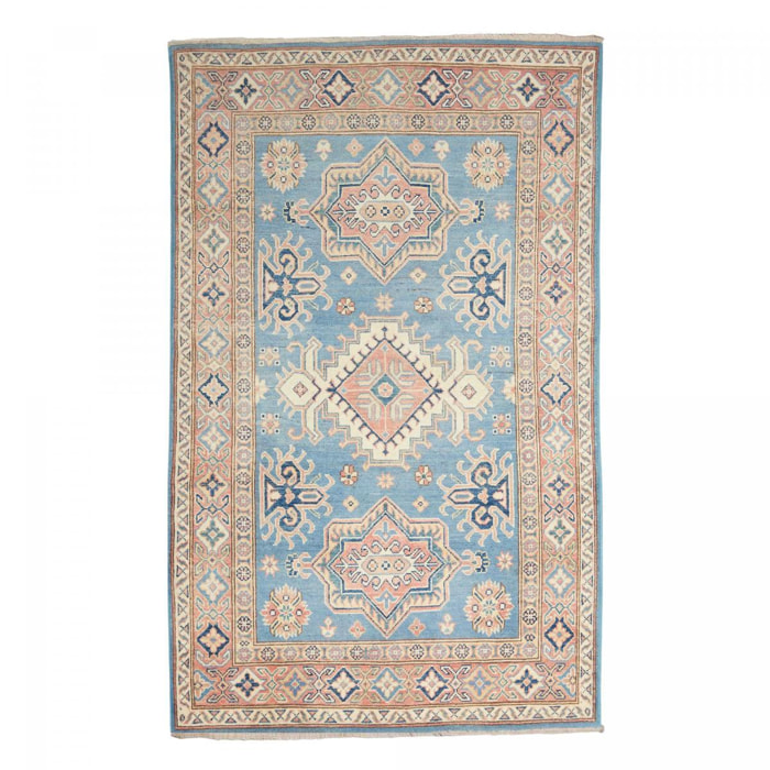 Tapis salon géométrique, laine naturelle, noué à la main, IREDITO