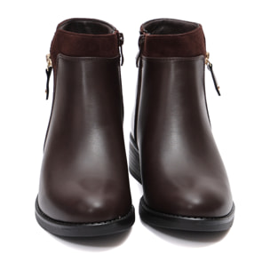 Stivaletti in simil pelle con lampo dorata