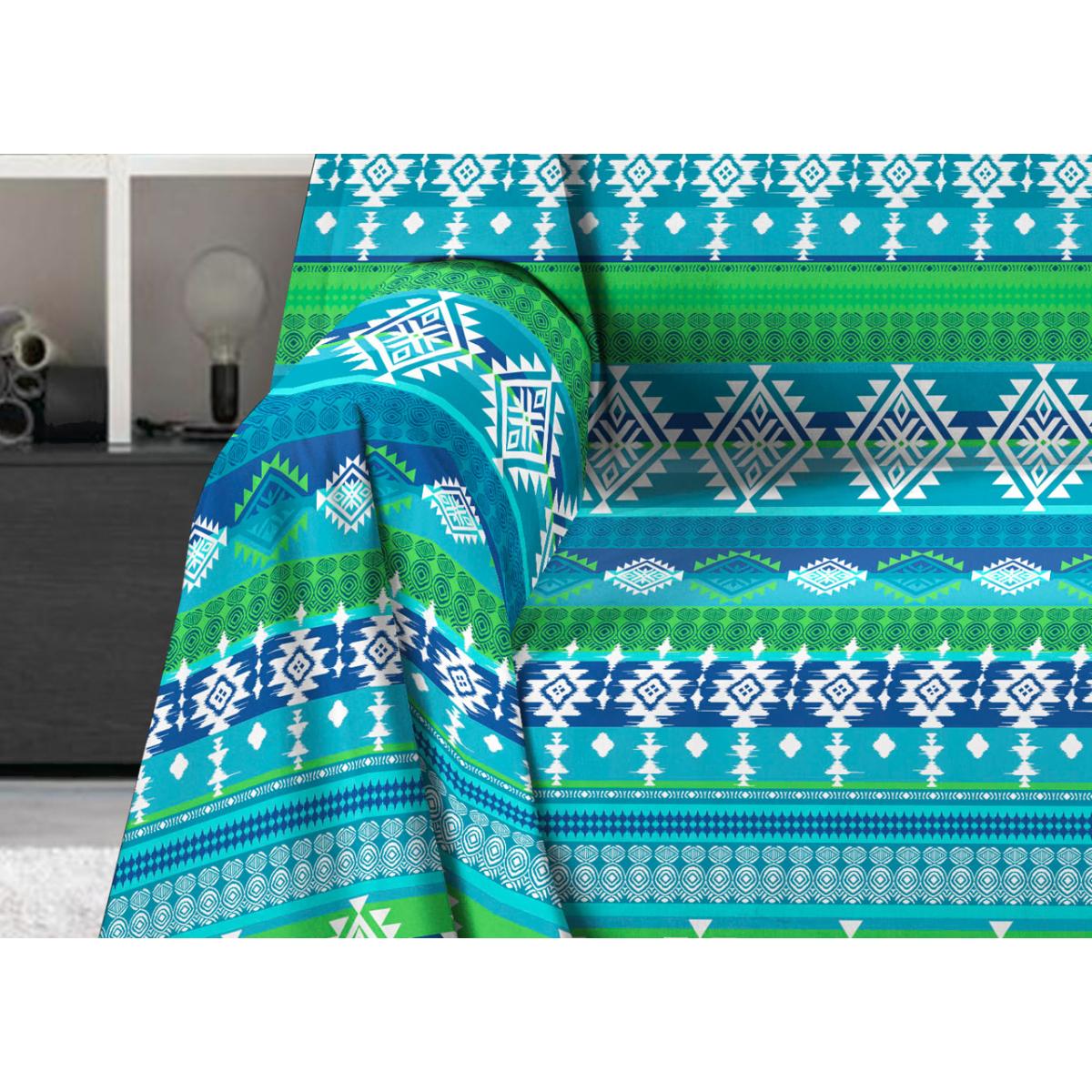 Telo Arredo Multiuso Copritutto 100% Cotone Incas Azzurro