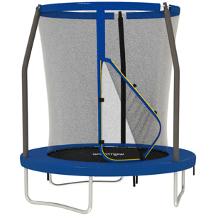 Cama Elástica Infantil Ø183 cm, Trampolín para Niños de +6 Años con Red de Seguridad, Barras Acolchadas, Funda de Seguridad y Marco de Acero, para Interior y Exterior