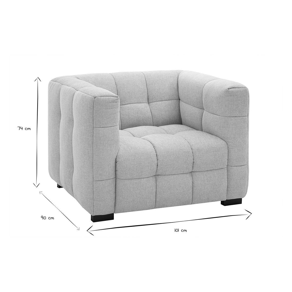 Fauteuil design en tissu effet velours texturé beige CORTO