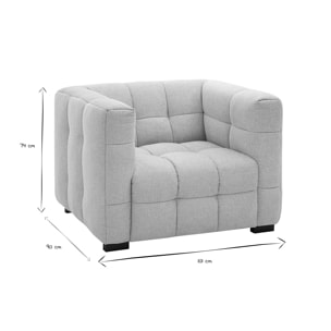 Fauteuil design en tissu effet velours texturé beige CORTO