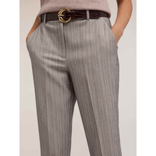 Motivi - Pantaloni regular gessati - Grigio