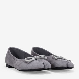 Bailarinas tabi grises con lacito