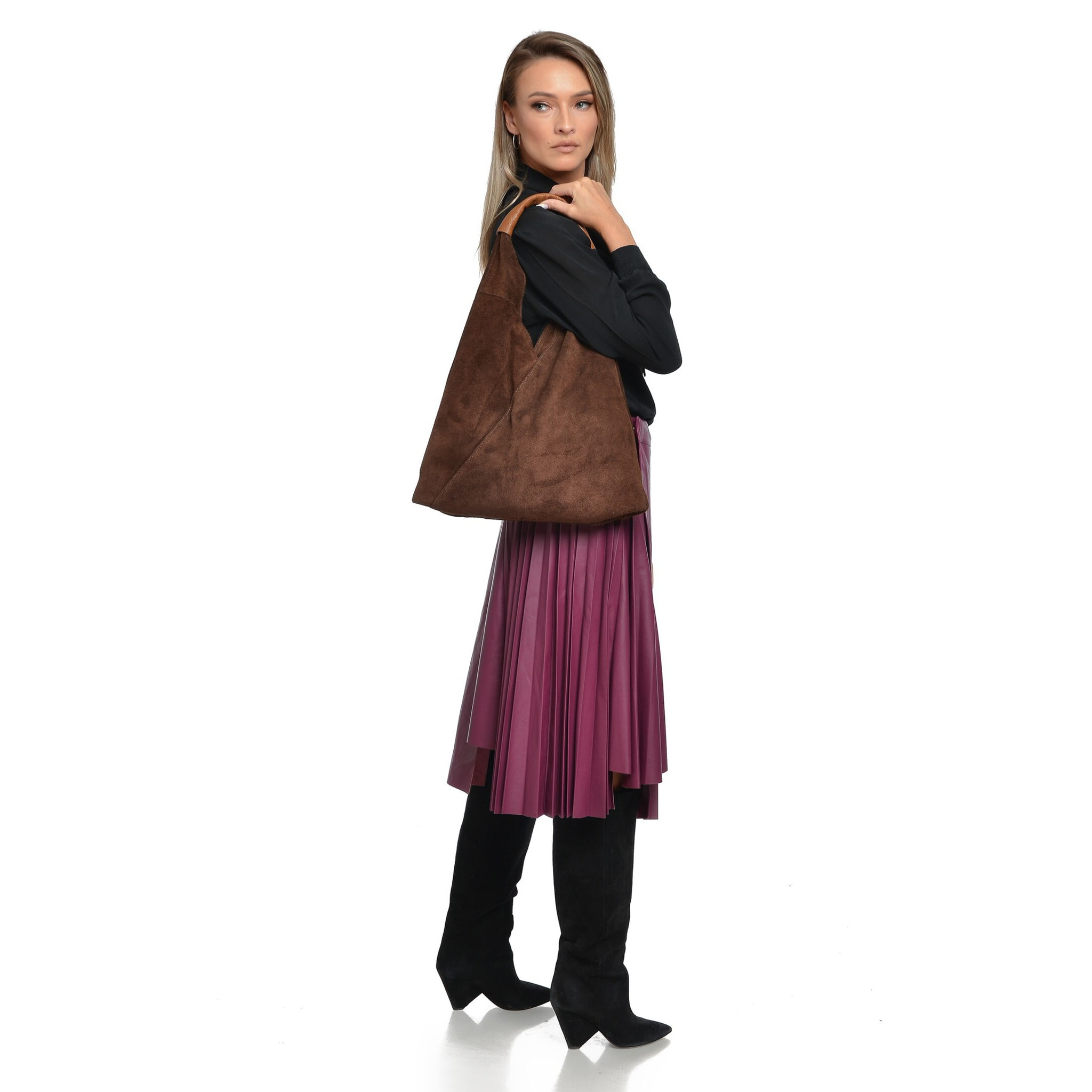 Borsa a tracolla Anna Luchini Marrone