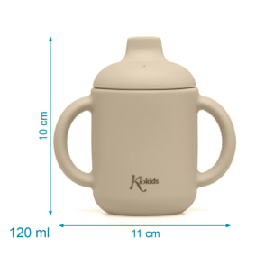 TAZA DE SILICONA BEIGE CON ASAS