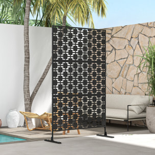 Panneau extérieur décoratif motif géométrique ajouré métal noir