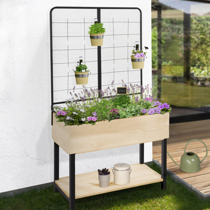 Jardinière sur pieds avec treillis