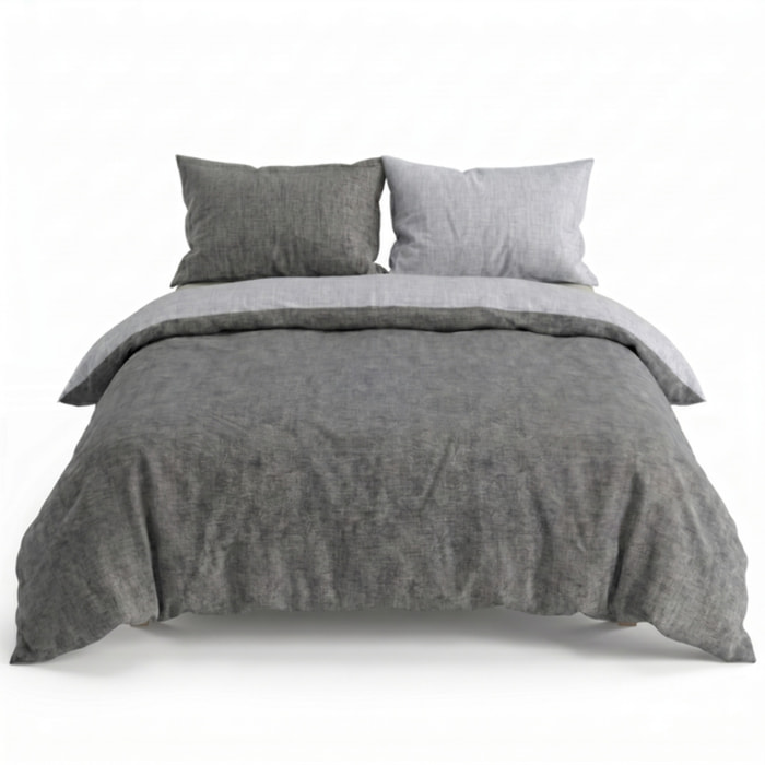 Parure copripiumino in flanella di cotone caldo e morbido, set sacco copripiumino con federa double face, tessuto tinto filo traspirante e resistente, ideale per inverno, comfort avvolgente, facile da lavare e durevole