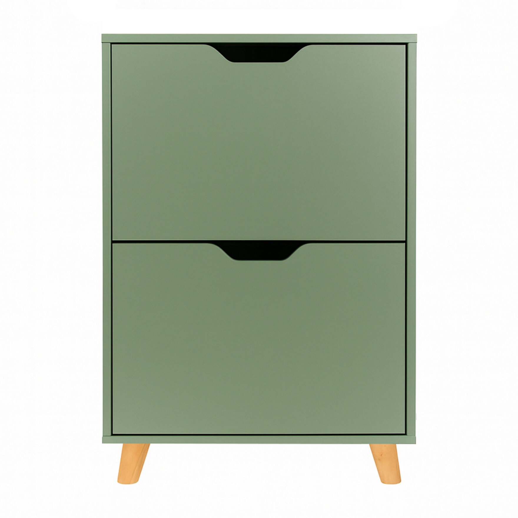 Emma - Scarpiera Salvaspazio 2 Ante 55x82x25 cm 12 Paia in Legno Salvia