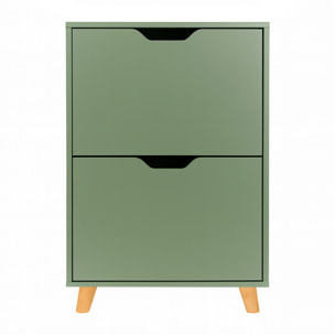 Emma - Scarpiera Salvaspazio 2 Ante 55x82x25 cm 12 Paia in Legno Salvia