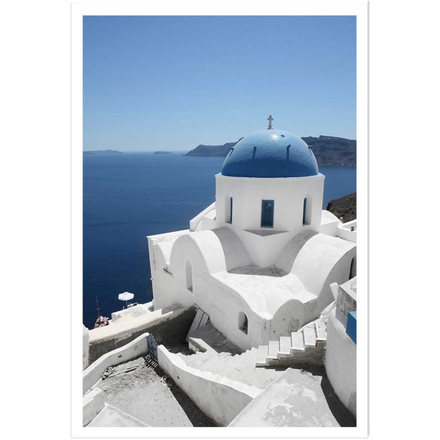 Poster dôme bleu santorin Affiche seule