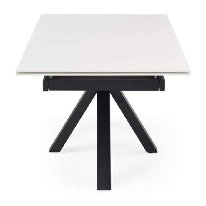 Table extensible en céramique blanc pure L160/240cm - piètement au choix - UNIK