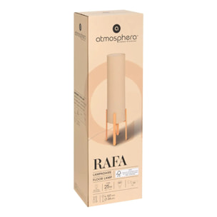 Lampadaire droit secteur Rafa beige H107cm