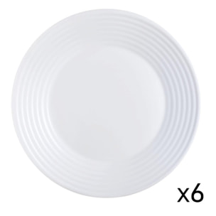 6 assiettes blanche Harena 25cm - Luminarc