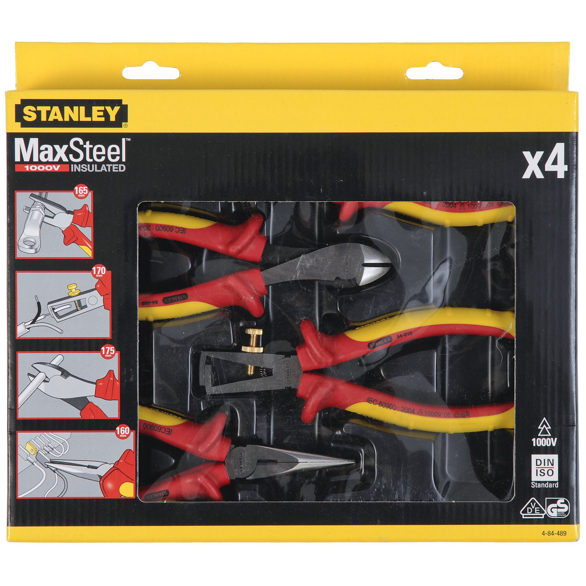 Coffret de 4 pinces isolées 1000V STANLEY 4-84-489