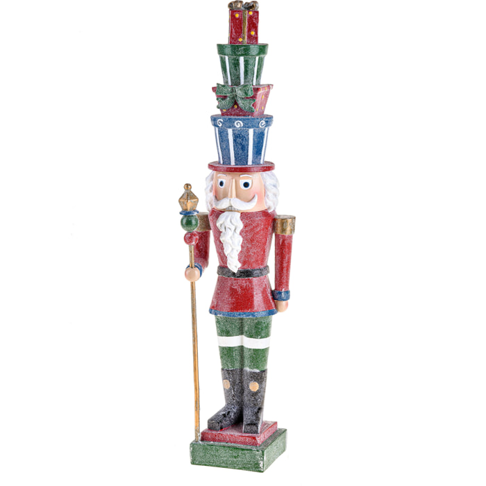 Babbo Natale 51 cm con Bastone - Pezzi 1 - Colore:Multicolore - Bianchi Dino - -