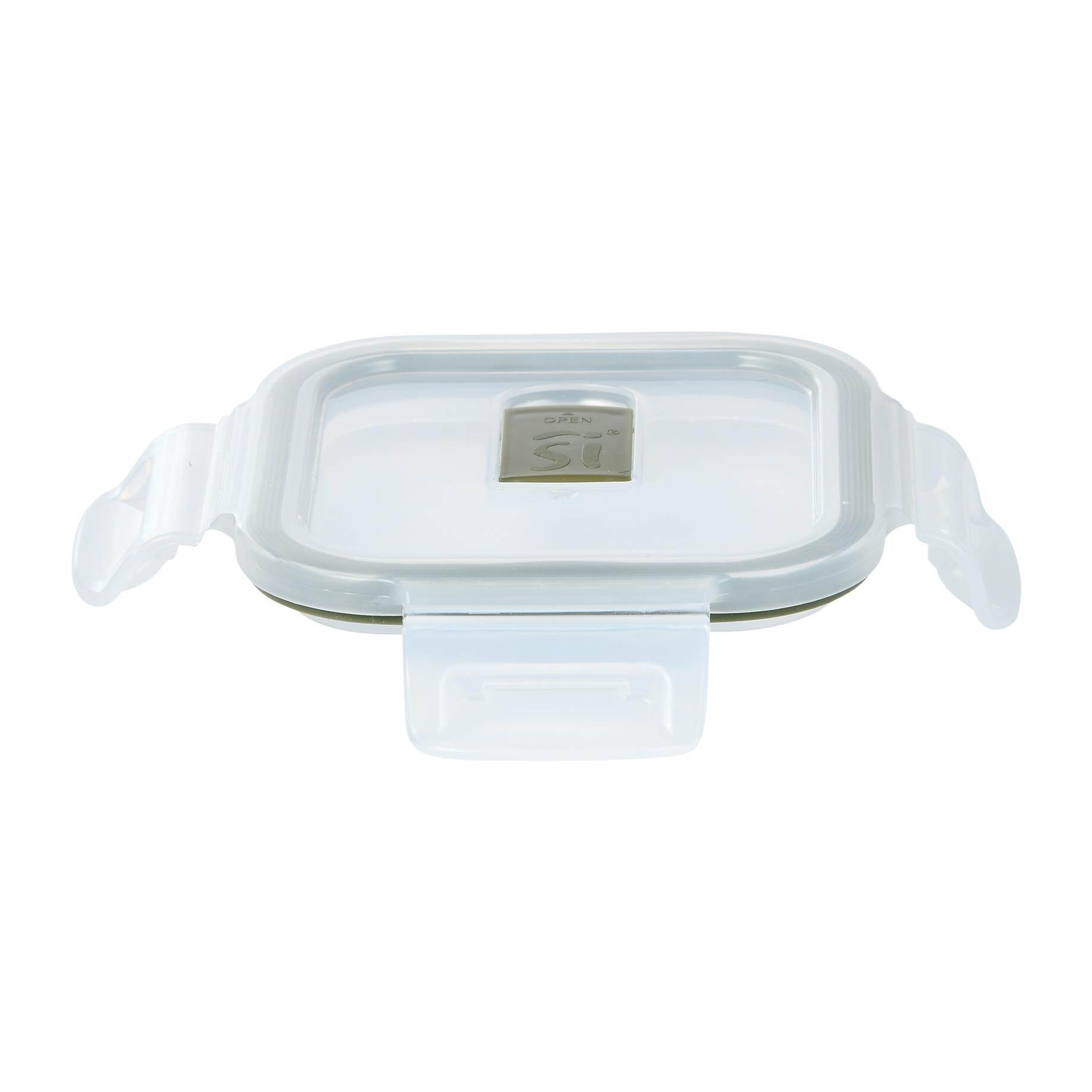 Hermético cuadrado transparente vidrio borosilicato con tapa hermética