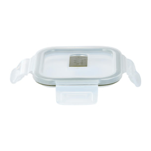 Hermético cuadrado transparente vidrio borosilicato con tapa hermética