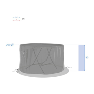 Housse de protection "Hambo" pour table ronde 200x200x80cm