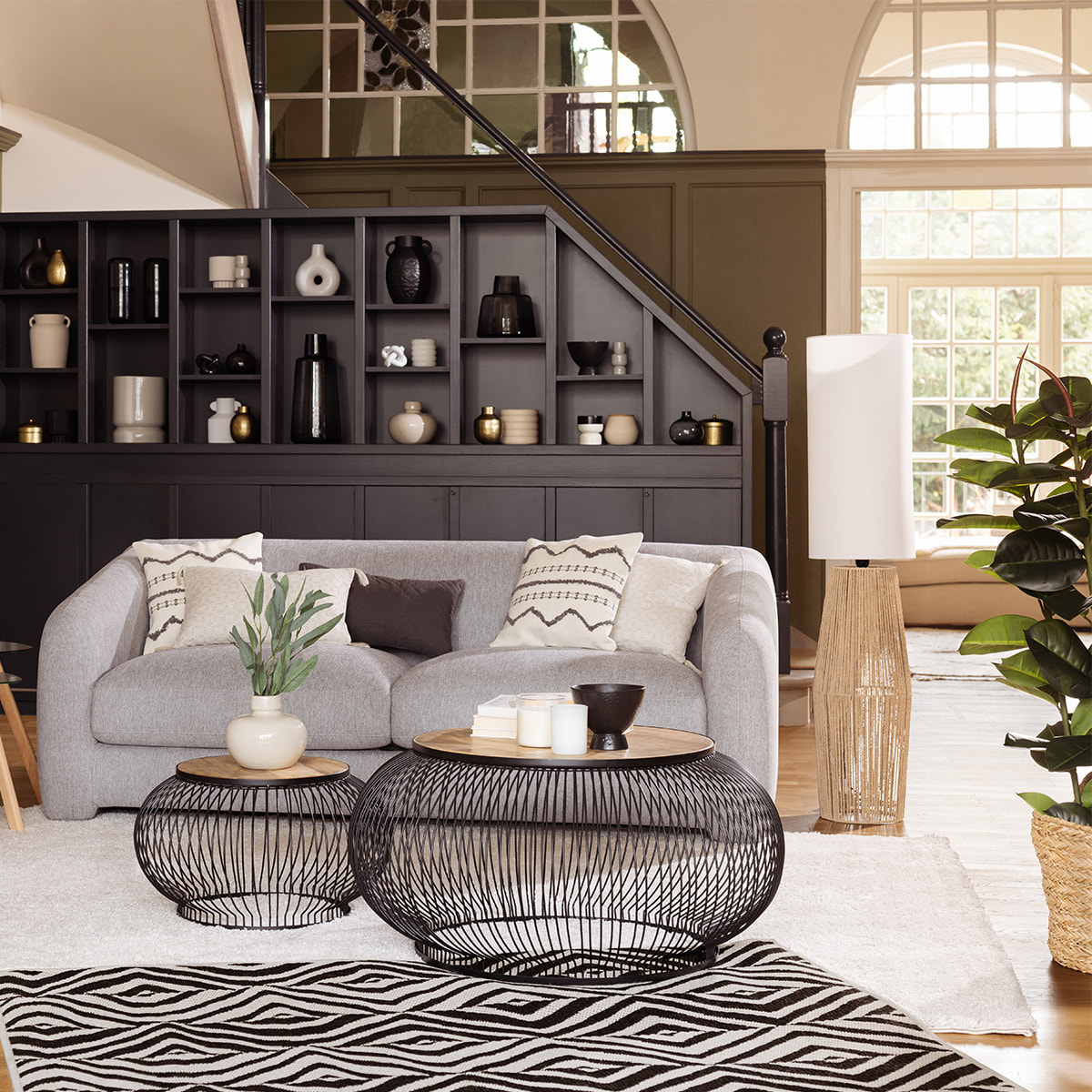 Canapé convertible "Guppy" 3 places gris souris