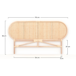 Tête de lit en rotin naturel 140 cm - Navahino