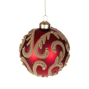 Sfera con decoro damasco - Pezzi 8 - ROSSO - Bianchi Dino SpA