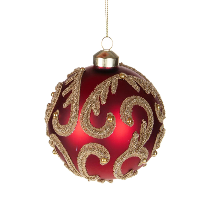 Sfera con decoro damasco - Pezzi 8 - ROSSO - Bianchi Dino SpA