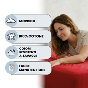 LENZUOLO SOTTO CON ANGOLI MAX COLOR, 100% COTONE MADE IN ITALY