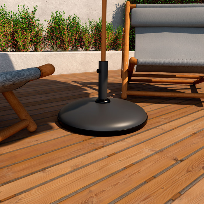 Radika - Base per Ombrellone da Giardino Rotondo Ø51 cm 25 Kg in Cemento Nero
