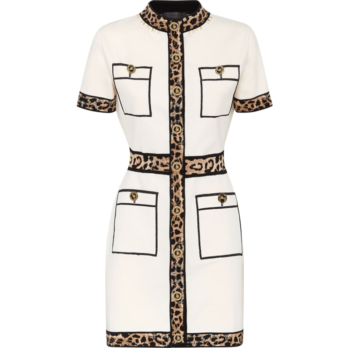 PHILIPP PLEIN Vestido de punto LEOPARD