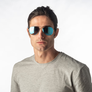 Gafas de sol PALO ALTO SAN DIEGO - Metal dorado / Revo azul