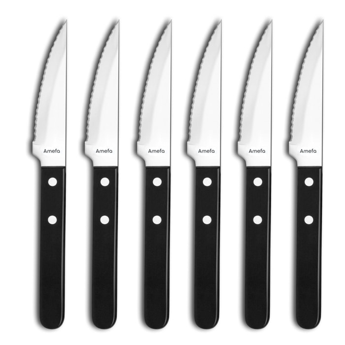 Steak Pizza Jumbo Noir - Set 6 couteaux steaks