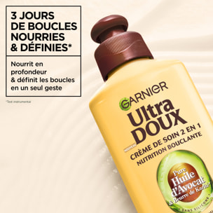 Lot de 6 - Garnier Ultra Doux Pure Huile d'Avocat & Beurre de Karité Crème de Soin 2-en-1 Nutrition Bouclante 200ml - Homme & Fe