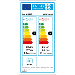 Aire acondicionado portátil 12000BTU Clase A ≥ 30m² 4 en 1 refrigeración