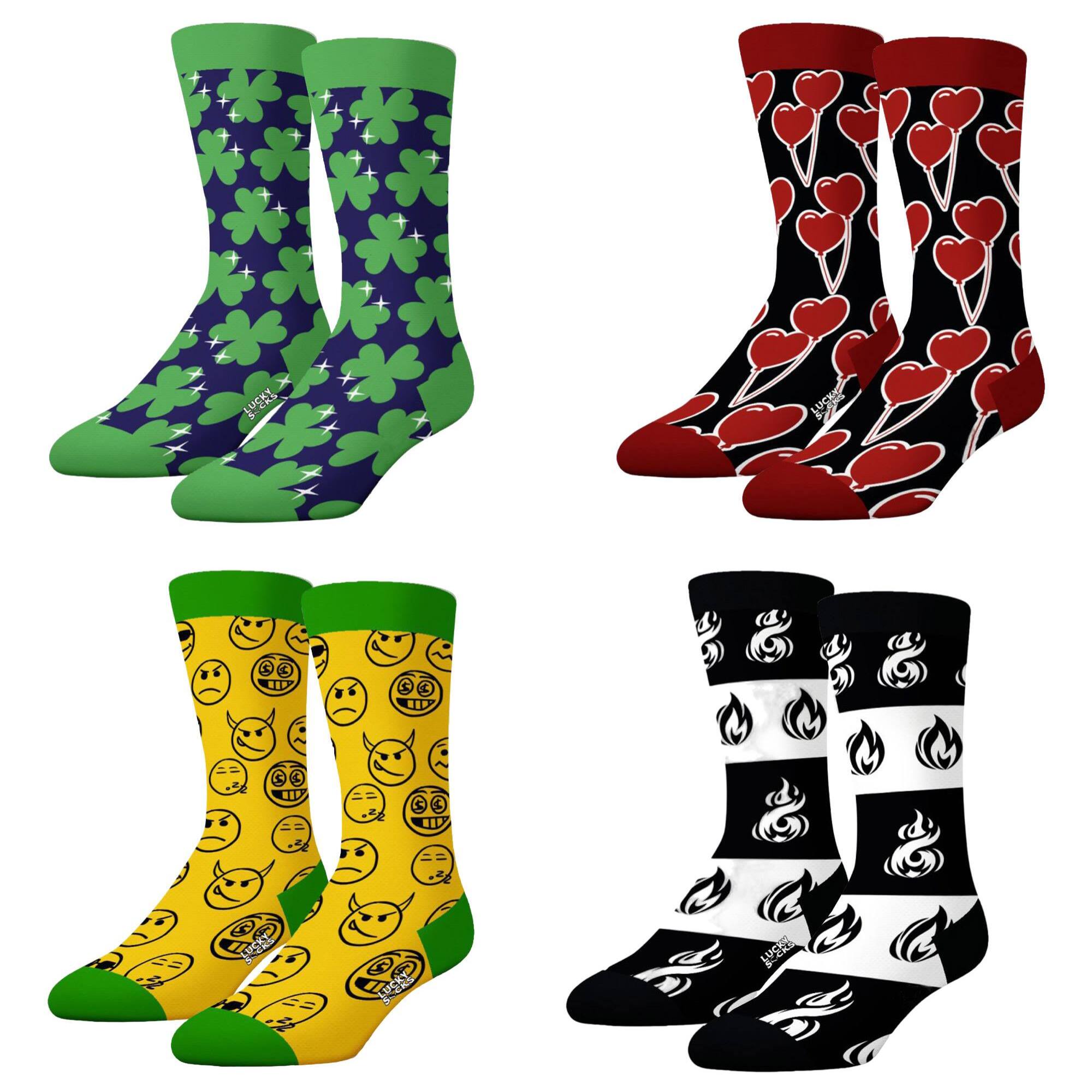 Set de 4 calcetines largos lucky socks con diseño variado