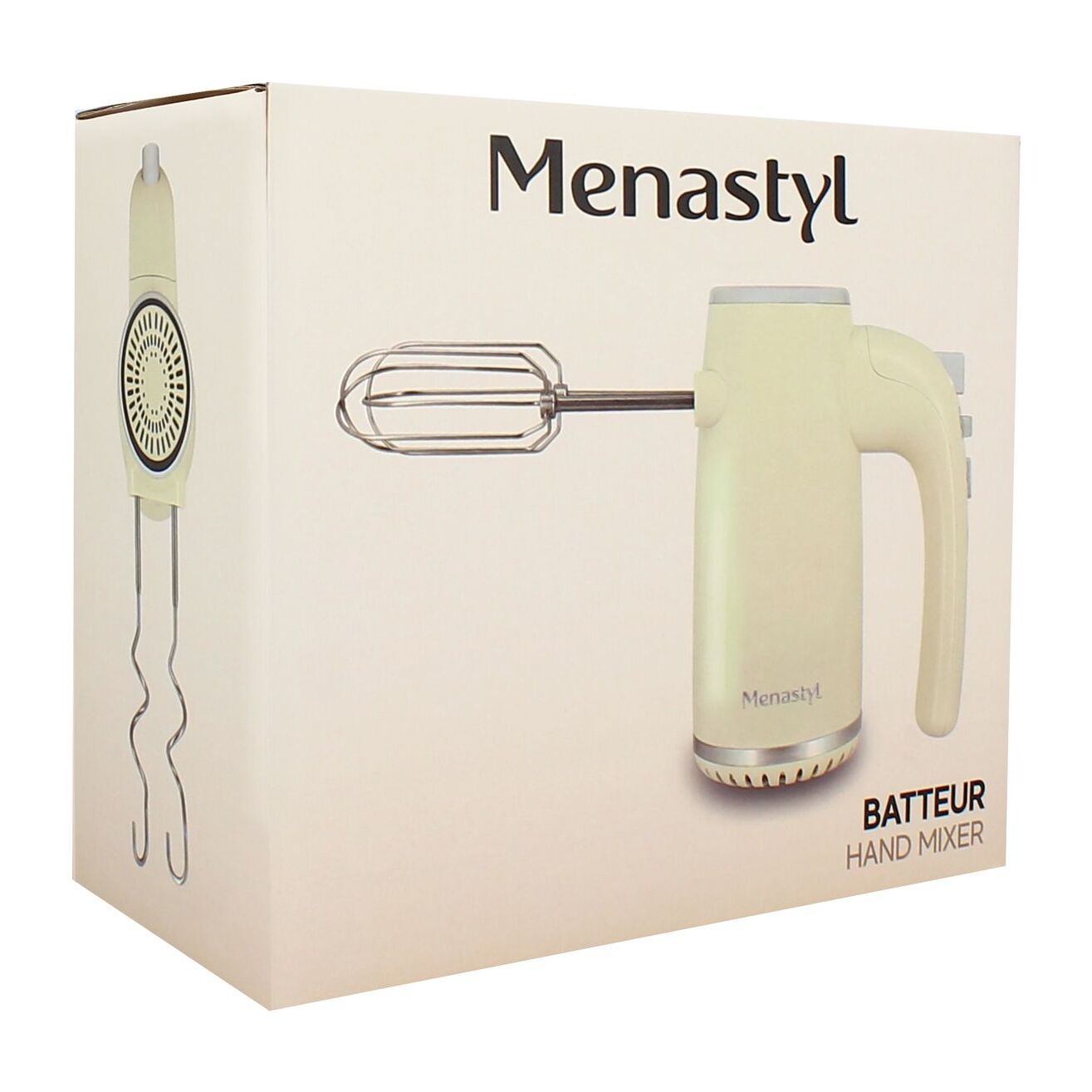 Batteur à main éléctrique en acier inoxydable crème RETRO