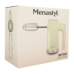 Batteur à main éléctrique en acier inoxydable crème RETRO