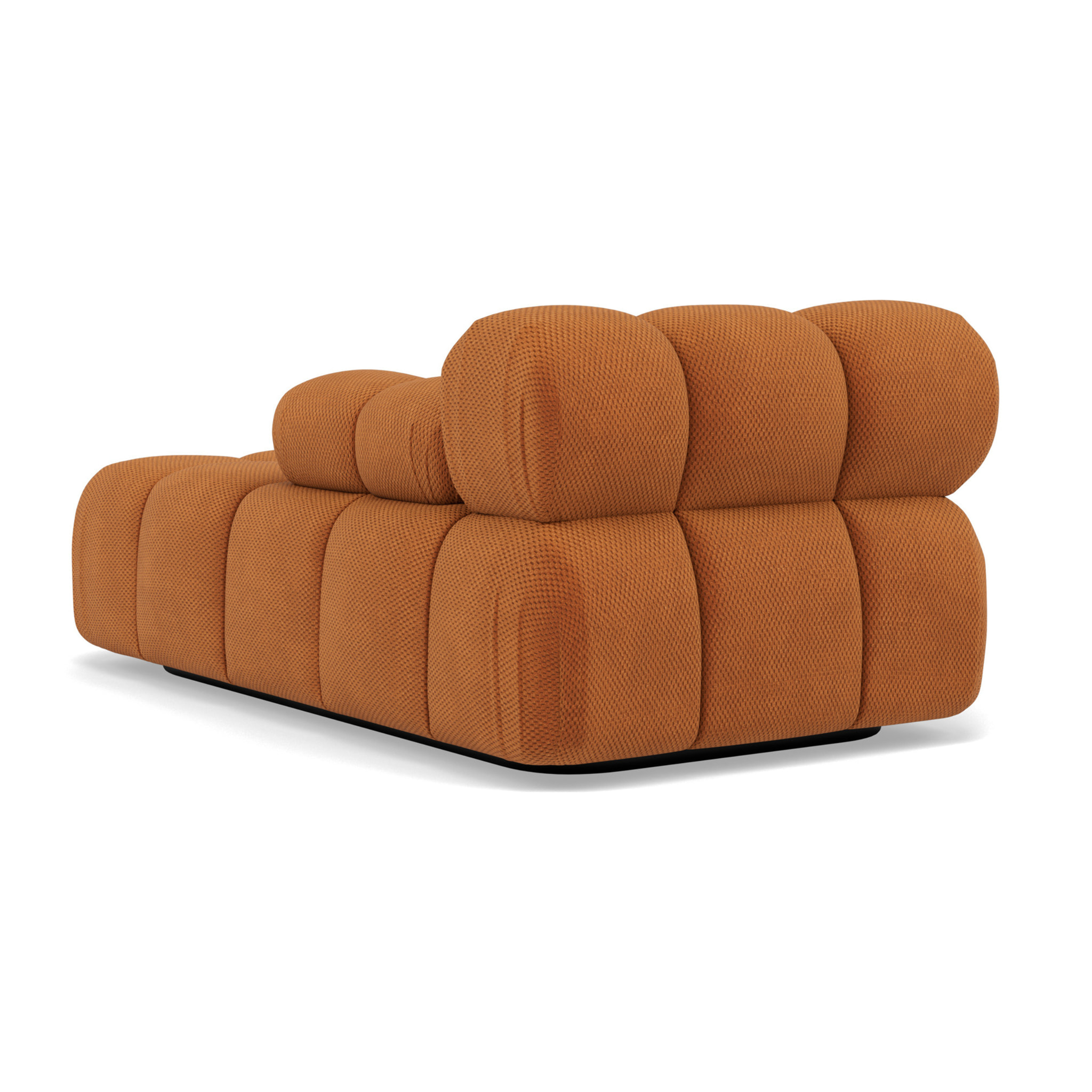 Ruby - module d'assise méridienne droite en velours texturé - Terracotta