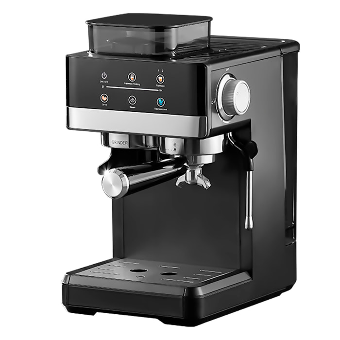 Cafetera 5520 con 20 niveles de molido, extracción dual para café caliente y frío, vapor potente, tanque 1,8L, 1350W y 20bar.
