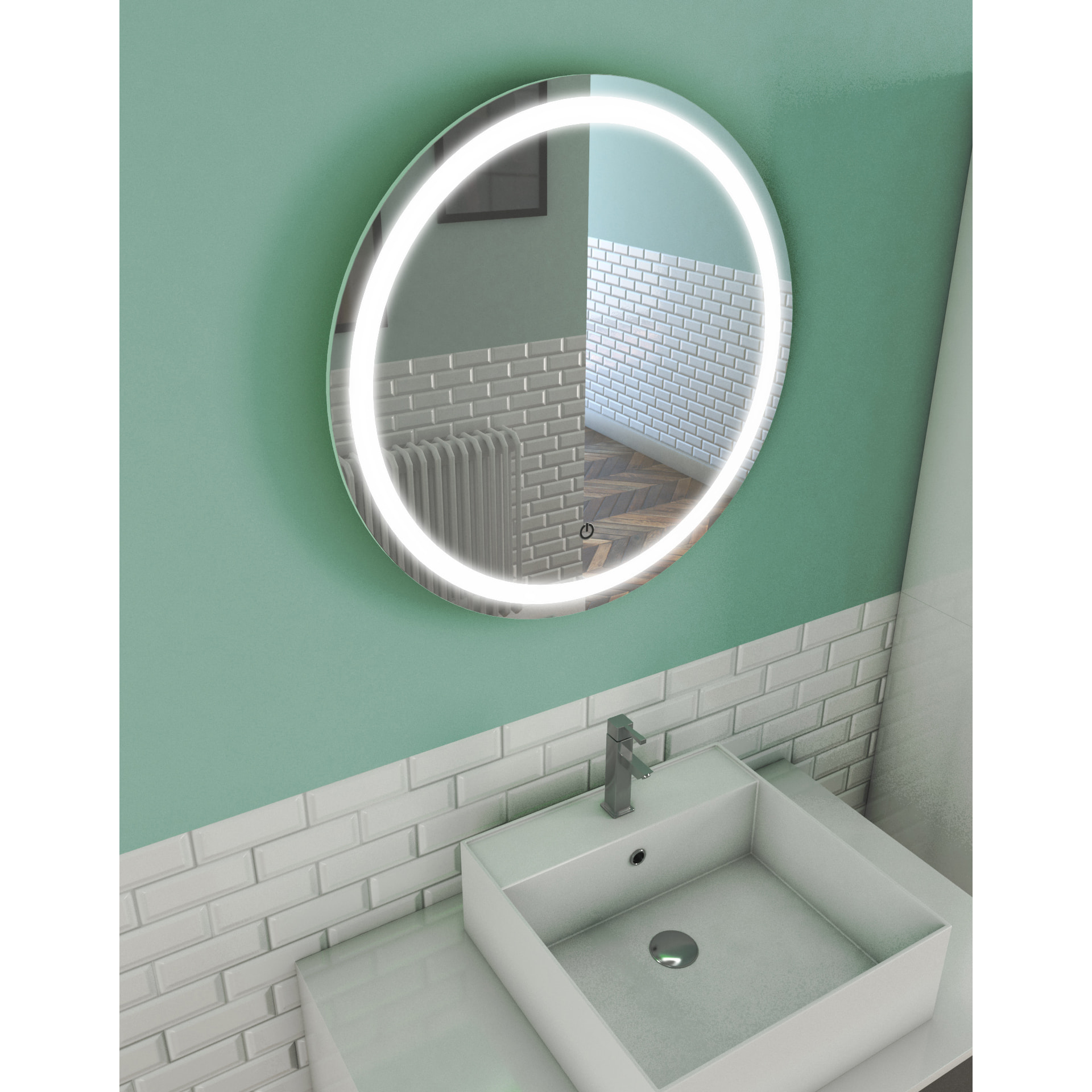 Miroir salle de bain LED auto-éclairant CIRCLE LIGHT diamètre 59cm