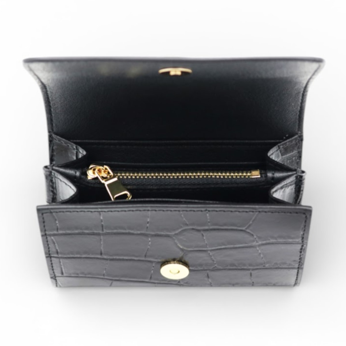 Cartera Cheval Firenze Cosmo Mini Croc Negro