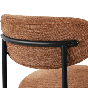 Lot de 2 chaises de salle à manger en tissu chenille - ORLA