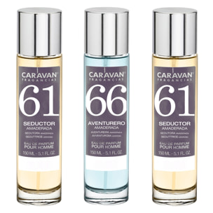 3x caravan perfume de hombre nº66 (2)nº61 - 150ml.