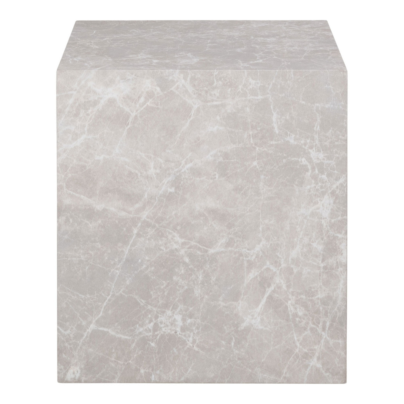 Tavolino d'appoggio Prague effetto marmo beige 40x40x45 cm